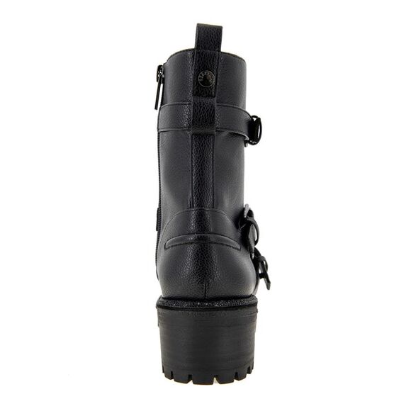 REACTION KENNETH COLE Womens Black Pull Tab Tate Round Toe Block Heel Moto 6.5 - Picture 3 of 4